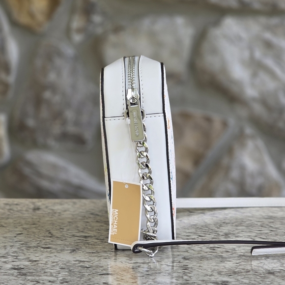 Michael Kors Airplane Logo Large White Crossbody - Picture 2 of 8